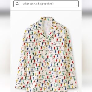 Hanna Andersson Unisex Flannel Pajama Top, Xs, Holiday, Festive Lights